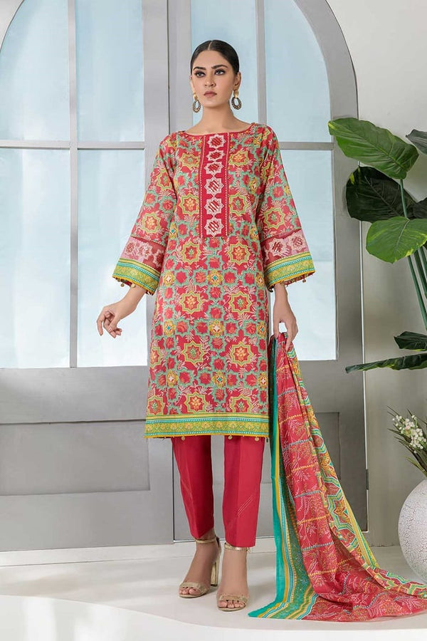 AST223P17 Printed Lawn Collection (POPPY RED) - Armansonline