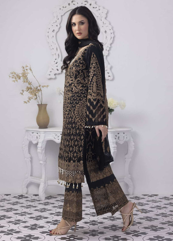 PD-23-102 Mansoob Embroidered Stitched 3 Piece Chiffon Suit - Armansonline